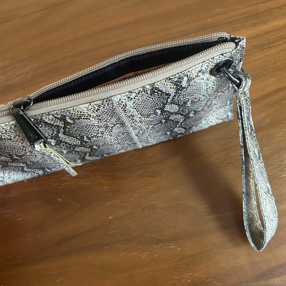 HOBO Vida Wristlet Wallet Pouch in a Glam Snake Print - Picture 4 of 8